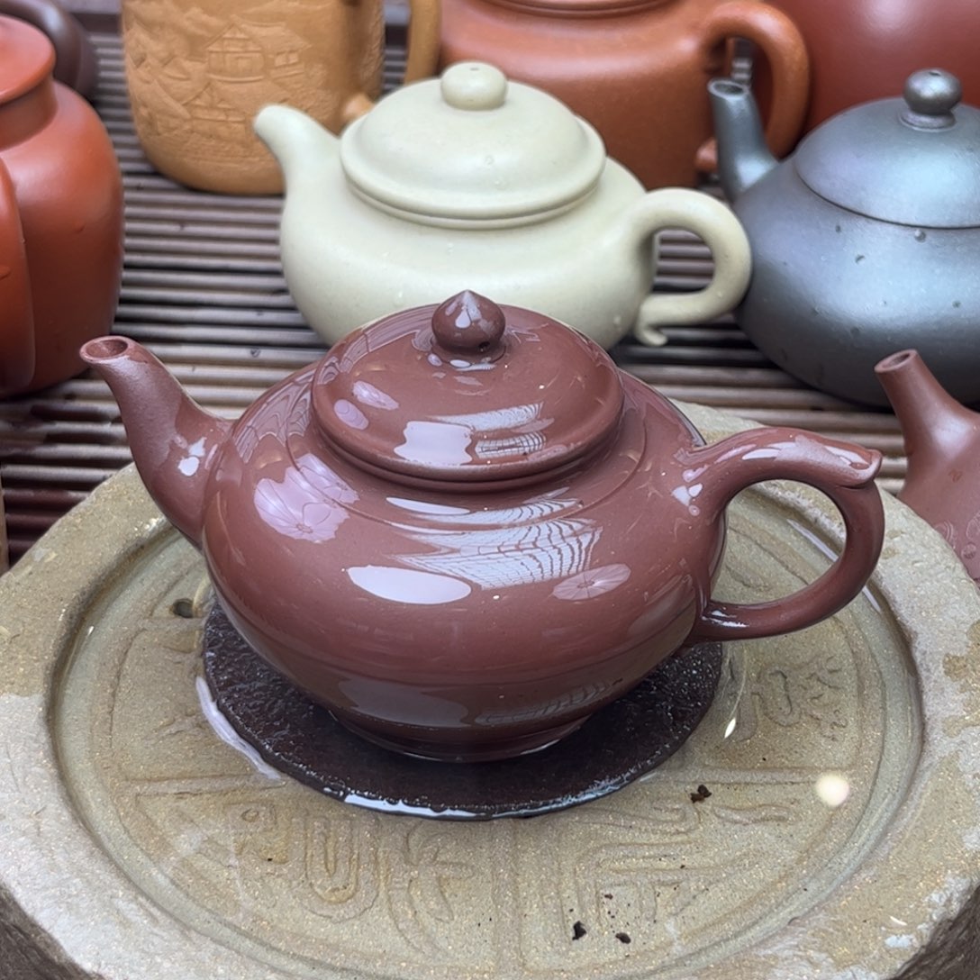 紫砂茶壶老紫泥 微瑕 150c 笑樱