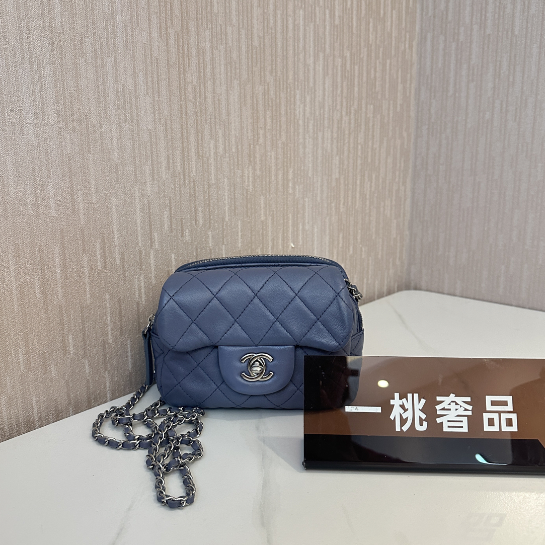 95新 Chanel/香奈儿 一桃/香奈儿 菱格纹cf斜挎包