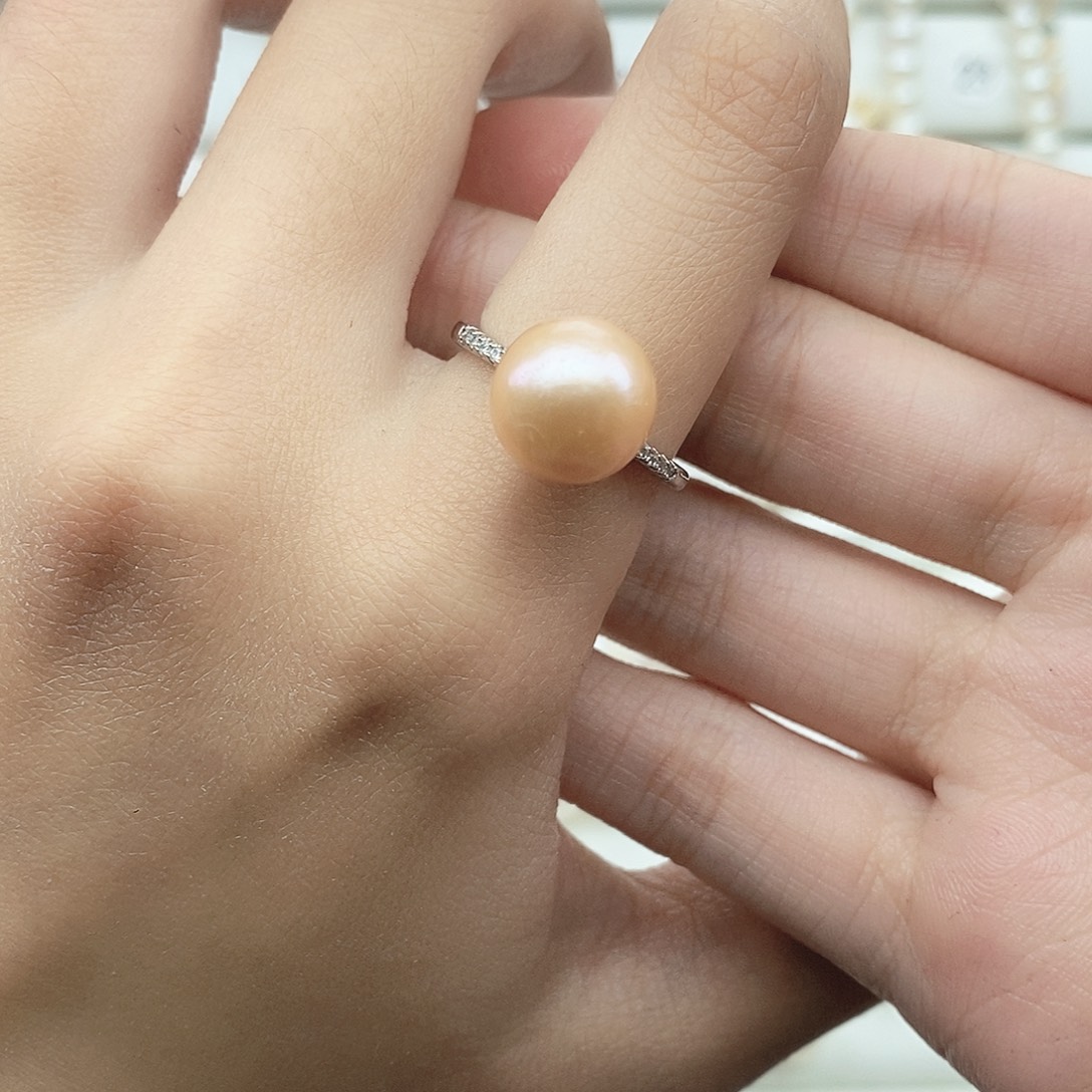 太***阳淡水珍珠戒指未镶嵌默认微瑕介意勿拍