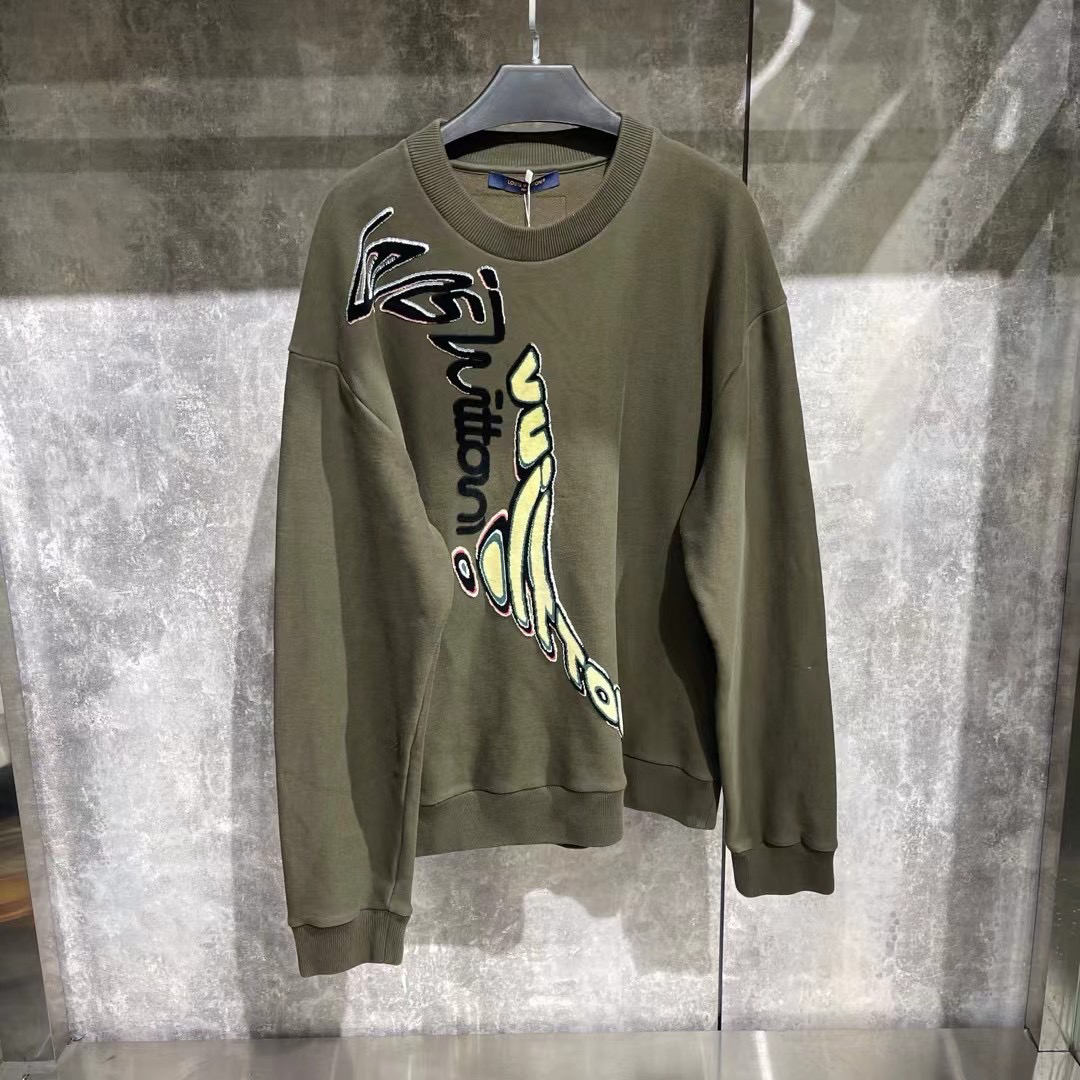 99新 LouisVuitton/路易威登 lv橄榄扭曲logo长袖/xl码/99新