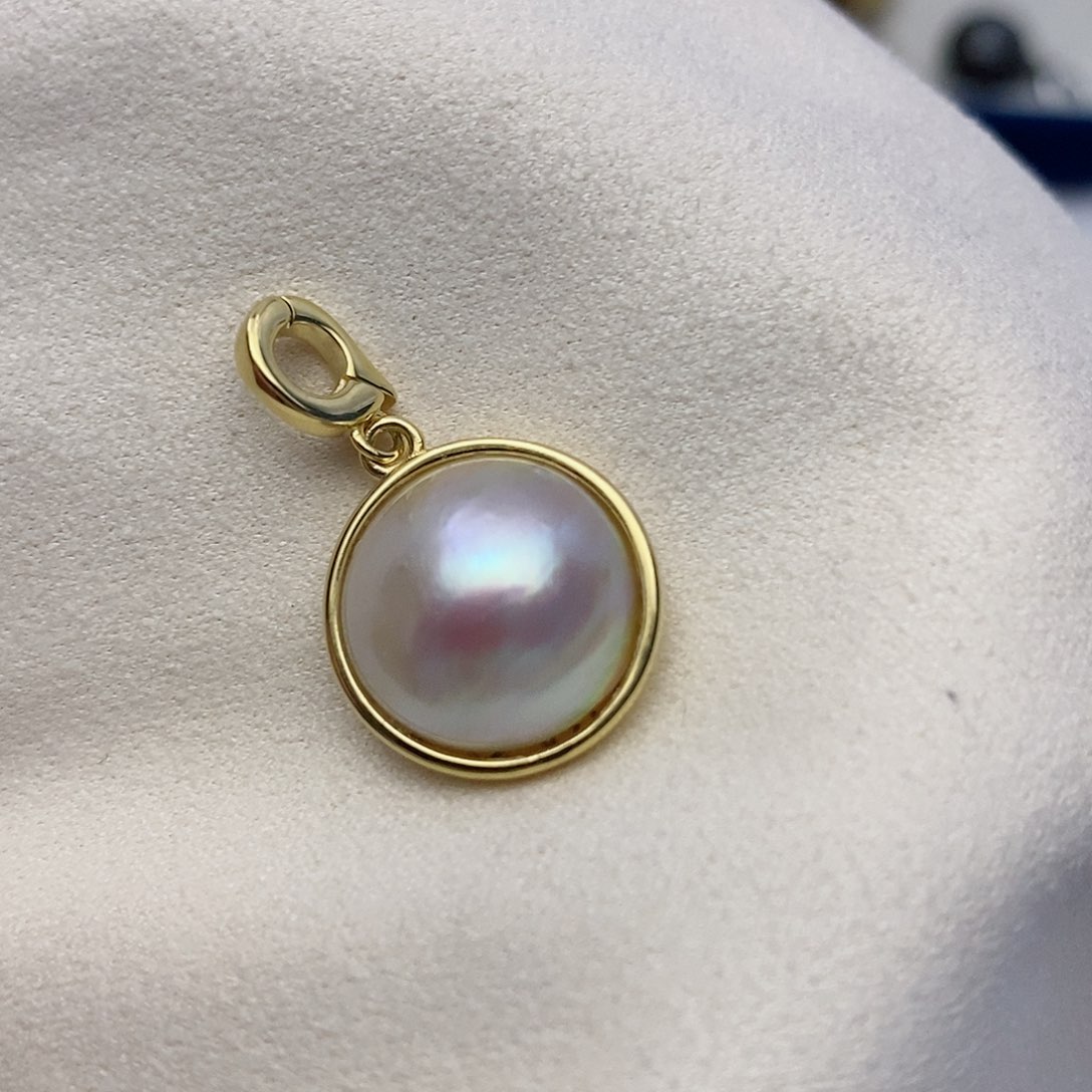 【闪购商品】拼合珍珠（马贝珠）颈饰银S925镶嵌48