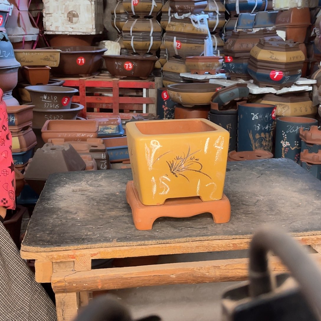 紫砂花盆四方盆一个