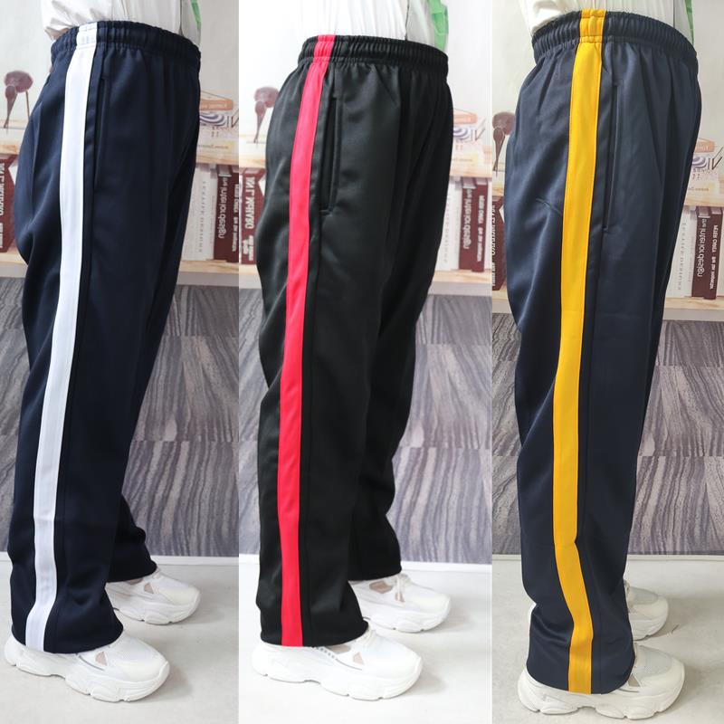 宽红条校服裤子中小学生运动长裤宽白条一道杠藏青色黑色休闲校裤