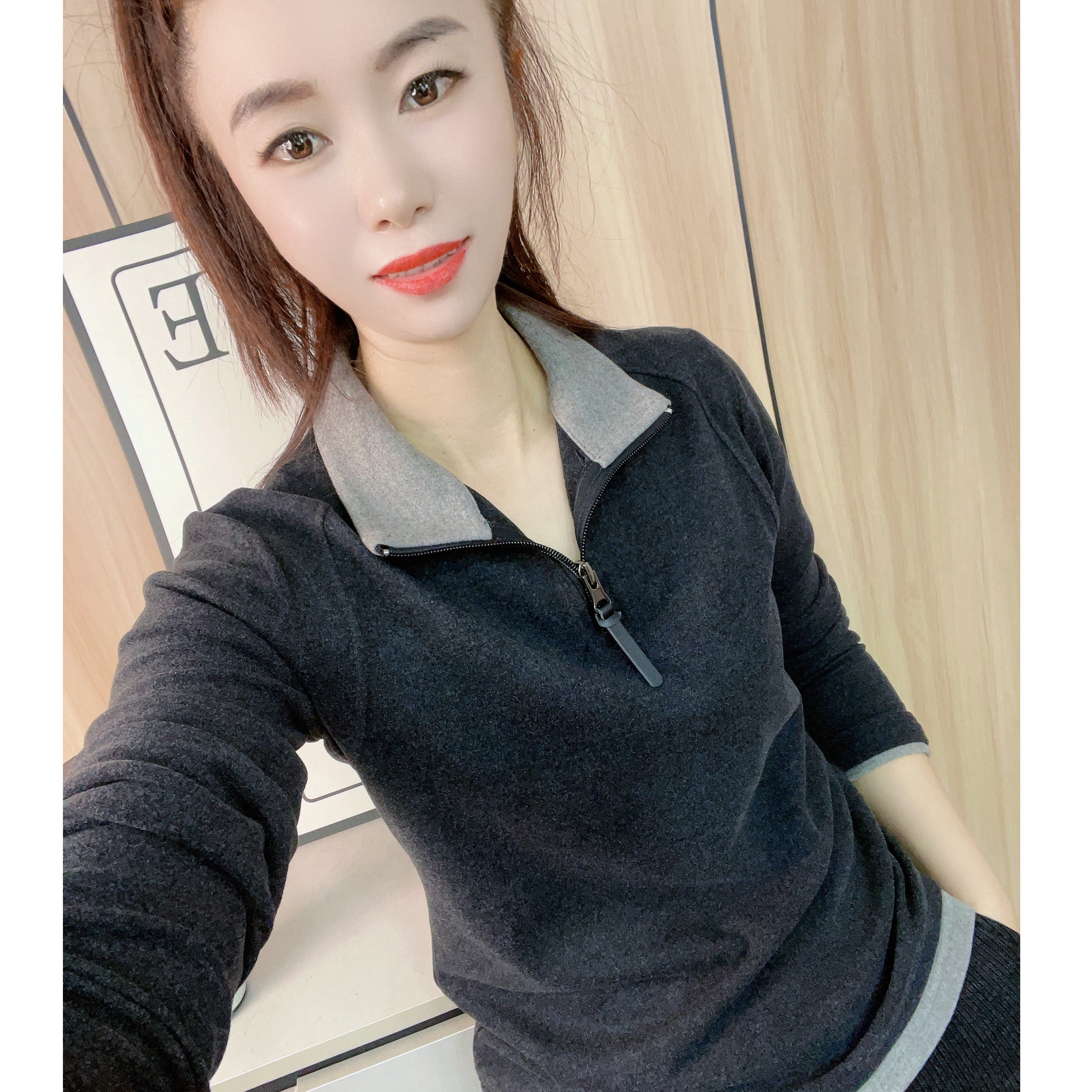 秋冬新款双面澳绒显瘦百搭单穿气质翻领修身打底上衣925休闲洋气