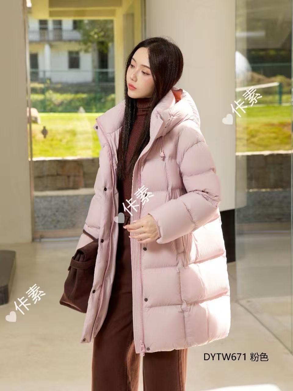 新国标95白鸭绒中长款宽松羽绒外套-DYTW671