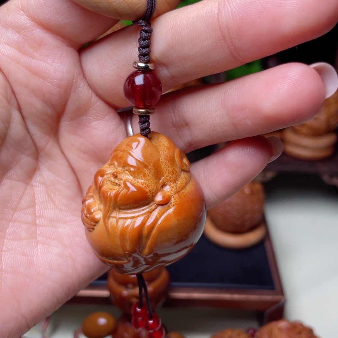 吊坠橄榄核财神指环