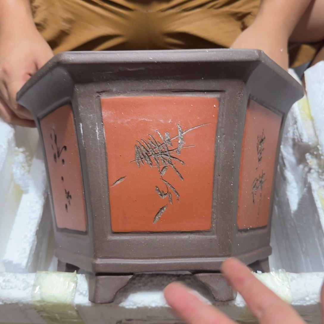 紫砂花盆瑕疵是我