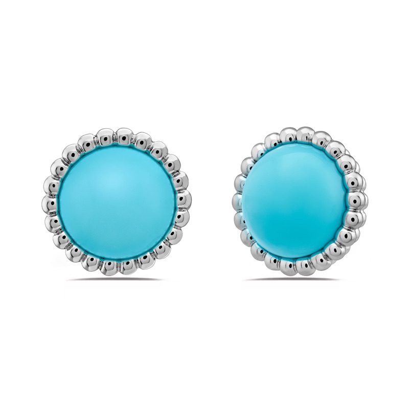 FXM/梓珊 合金仿珍珠耳饰 清透蓝珠珠耳饰  ZF-A352