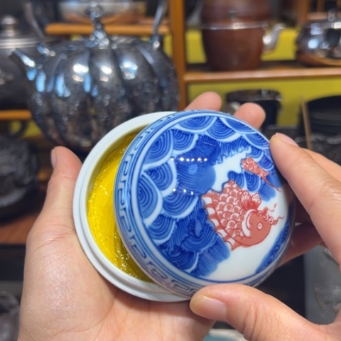 蜜安罐瓷香炉锡茶则