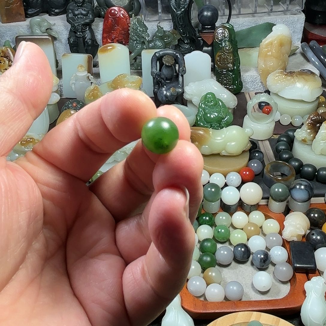 和田玉珠子未镶嵌星*.