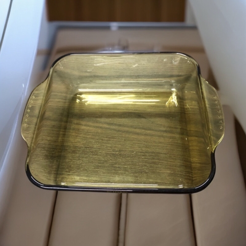 喜家  玻璃双耳烤盘一只  21×21cm 高度7cm、（不可明火）容量约两升