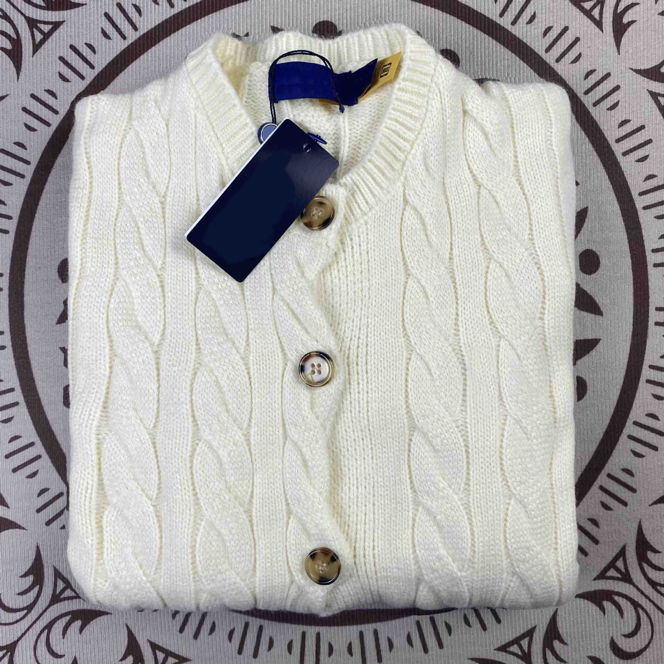 针织开衫·圆领纽扣·男女同款·小马绞花【小鹿专属】