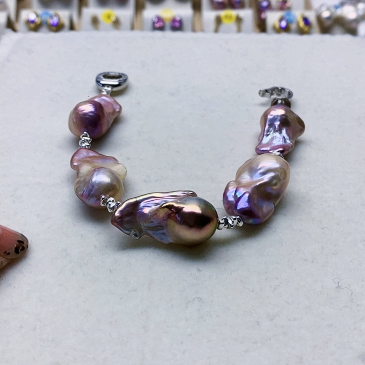 银S925镶嵌耳饰淡水珍珠小*