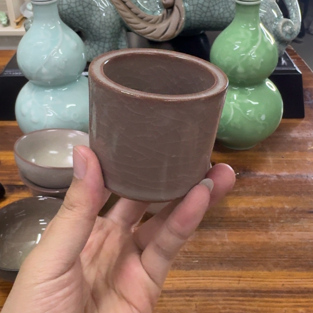 龙泉青瓷茶具微瑕7101