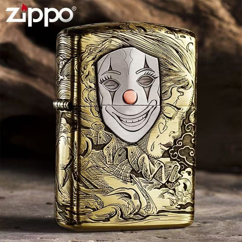 ZIPPO打火机【面具人生】黄铜盔甲机正品煤油送男士防风KF-DF