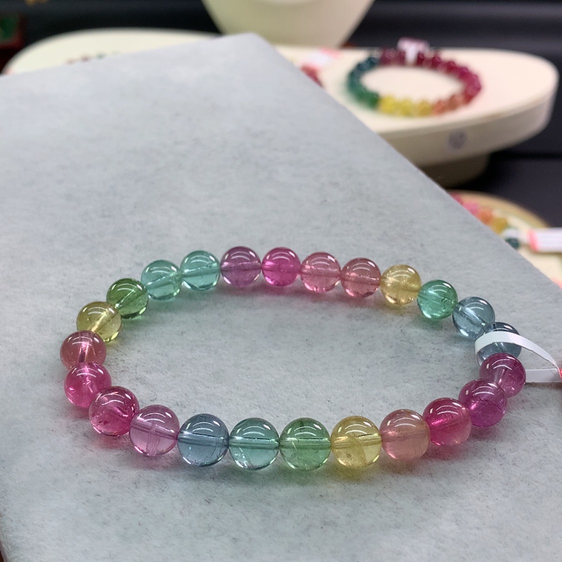 【闪购商品】碧玺手链未镶嵌碧玺荧光色标单圈7.8