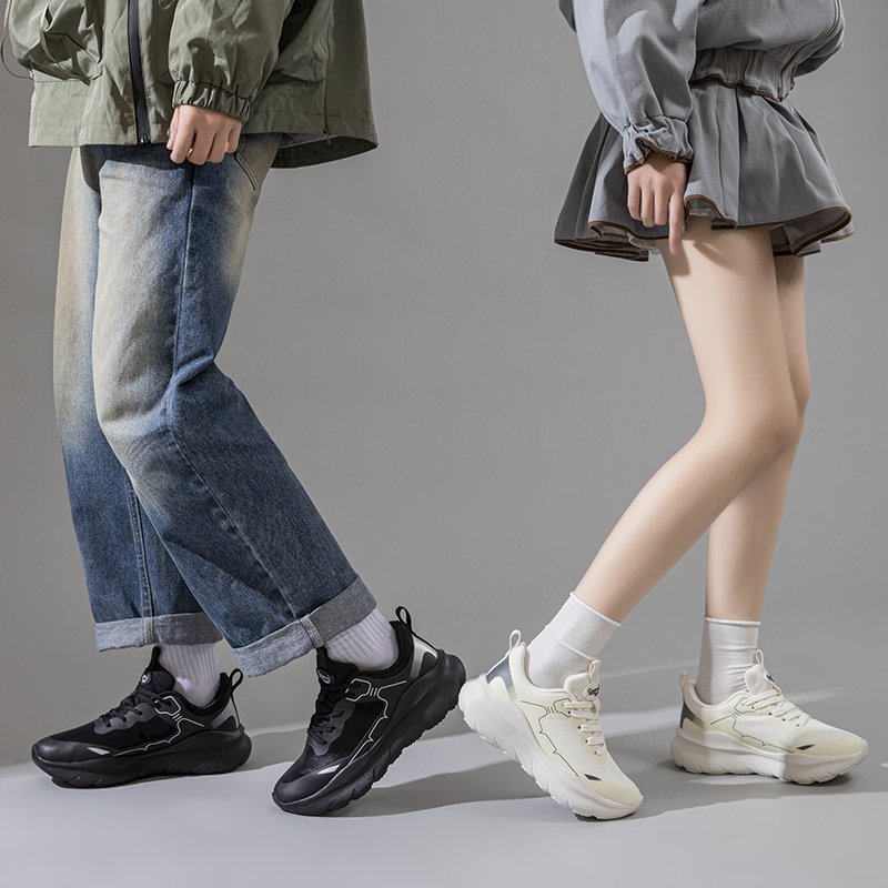 全家福男女秋冬新款舒适百搭减震软底运动健步休闲鞋 386