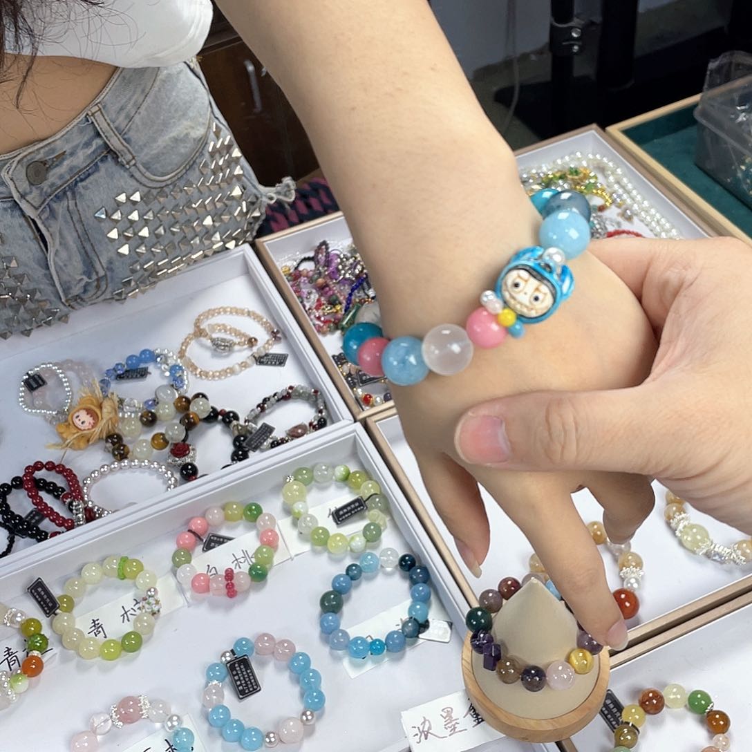 水晶手链银S925镀金镶嵌