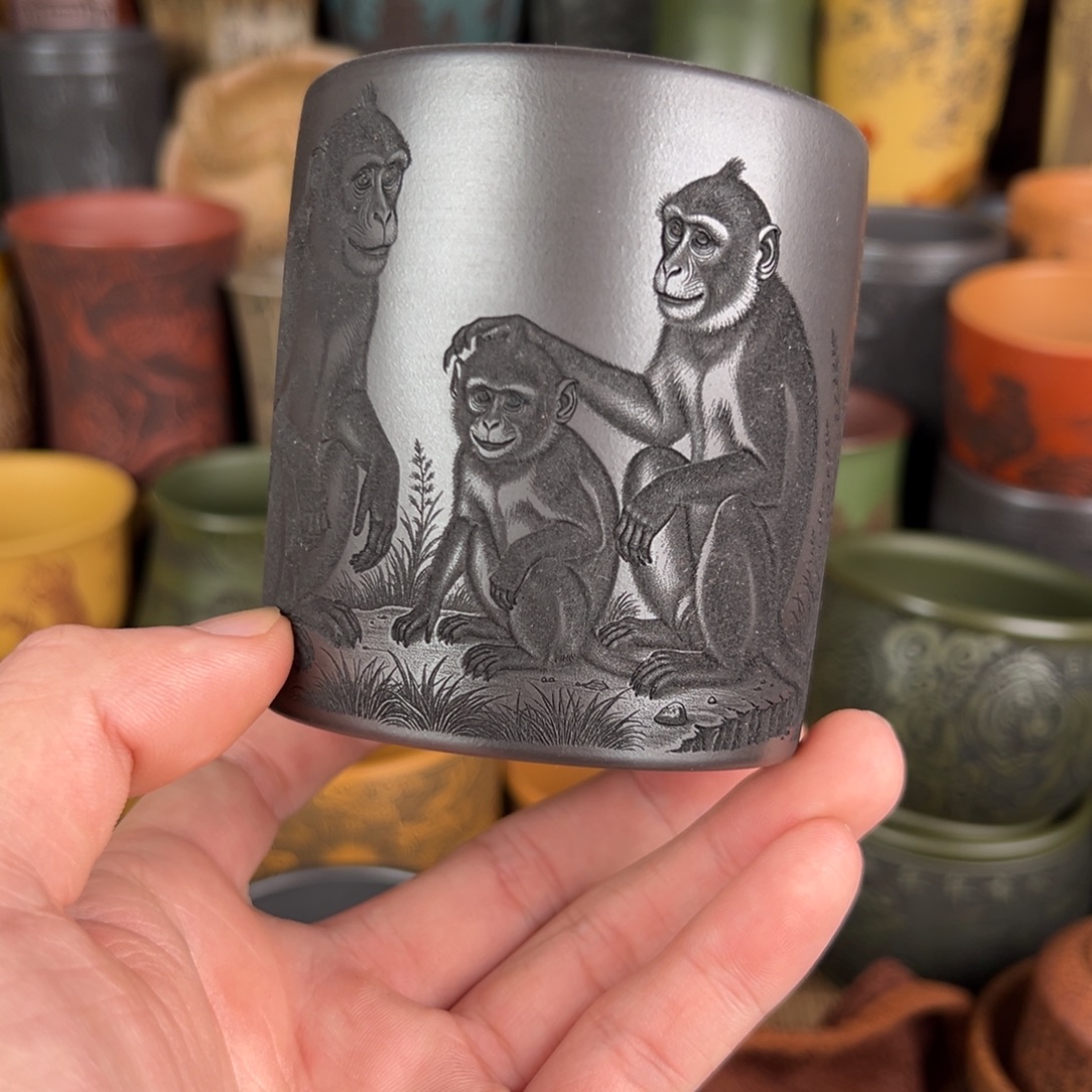 紫砂茶杯宜兴原矿紫砂杯