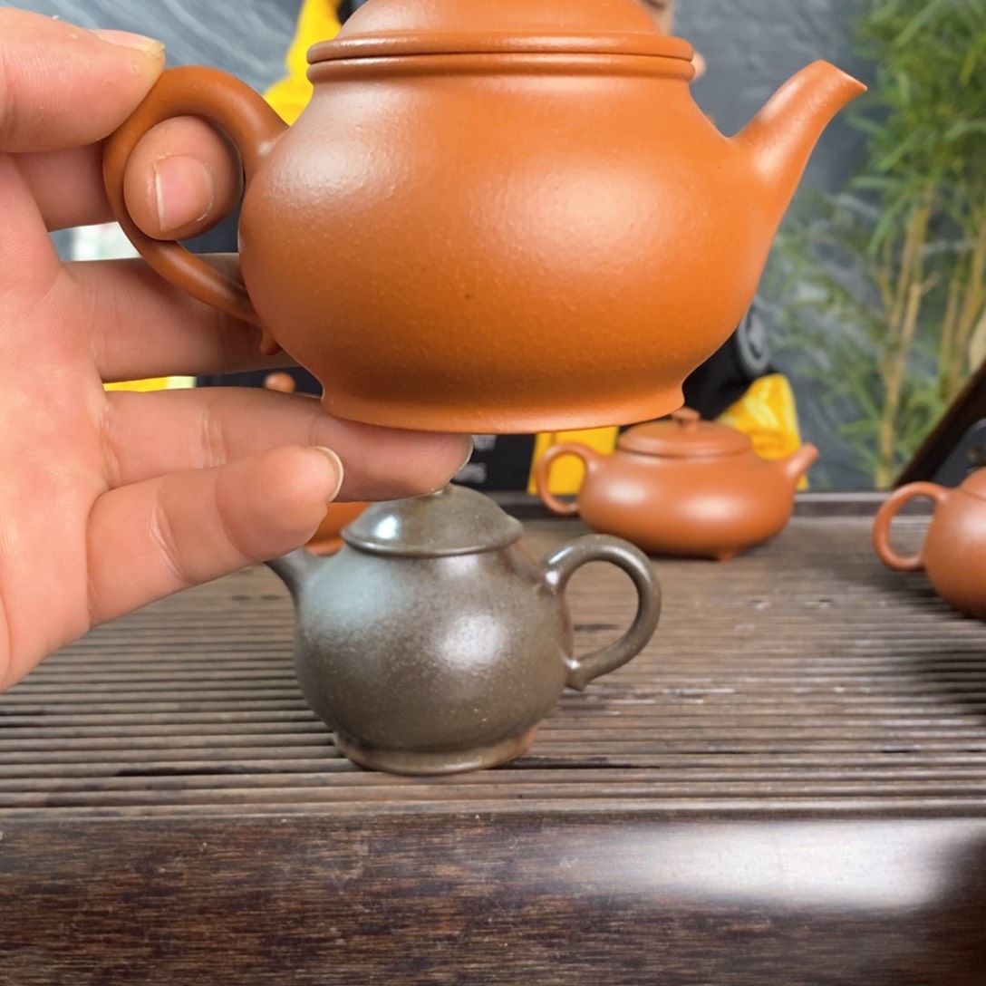 紫砂茶壶小煤窑朱泥潘壶