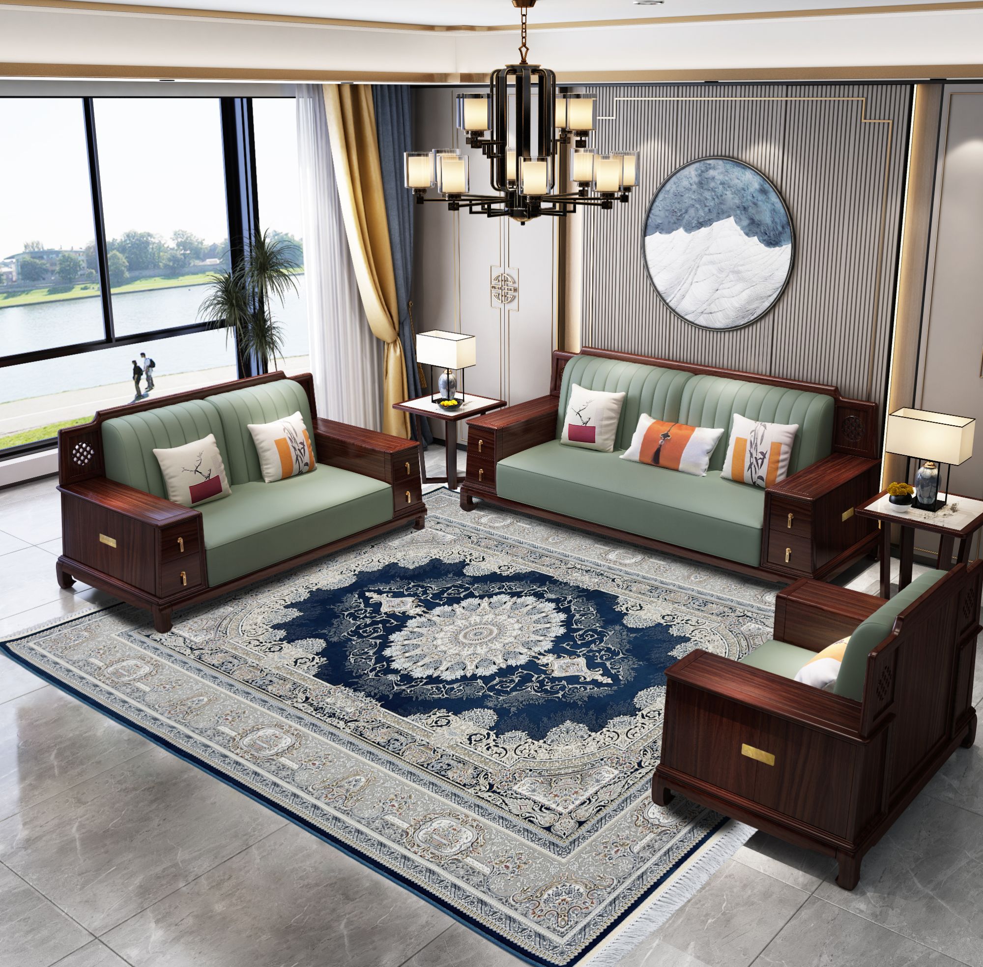 【卢浮宫】伊朗原装进口高端法式客厅地毯卧室美式中式法式复古轻奢