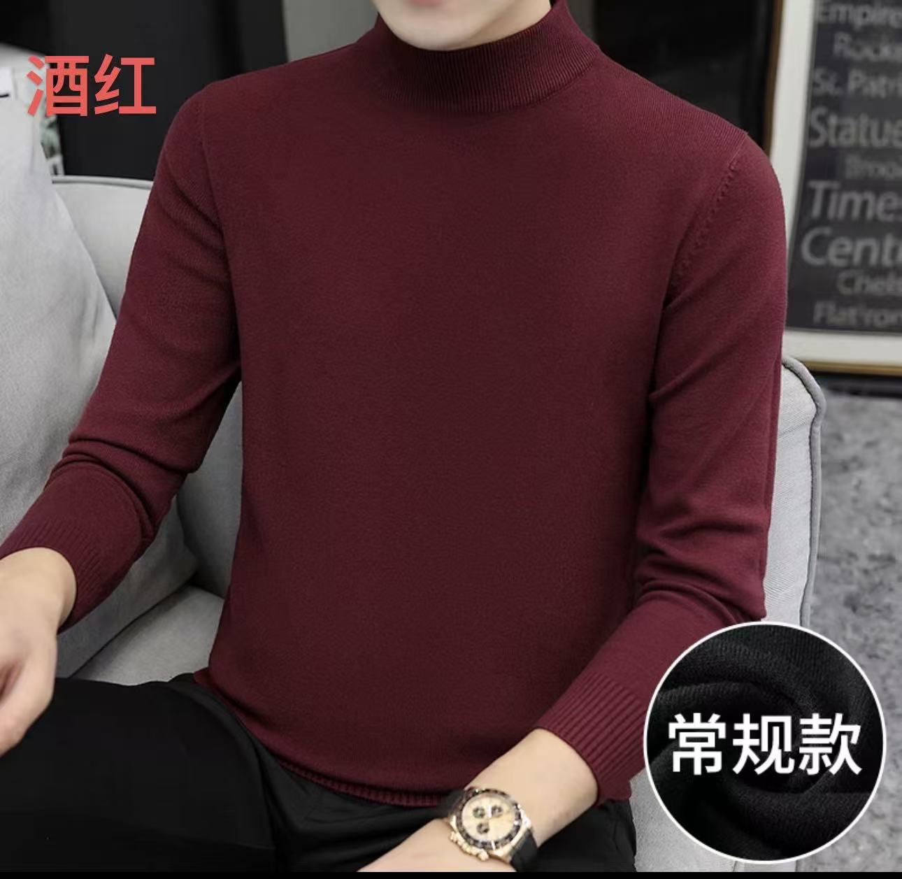 888 男士针织冬季半高领针织衫毛衣 F141