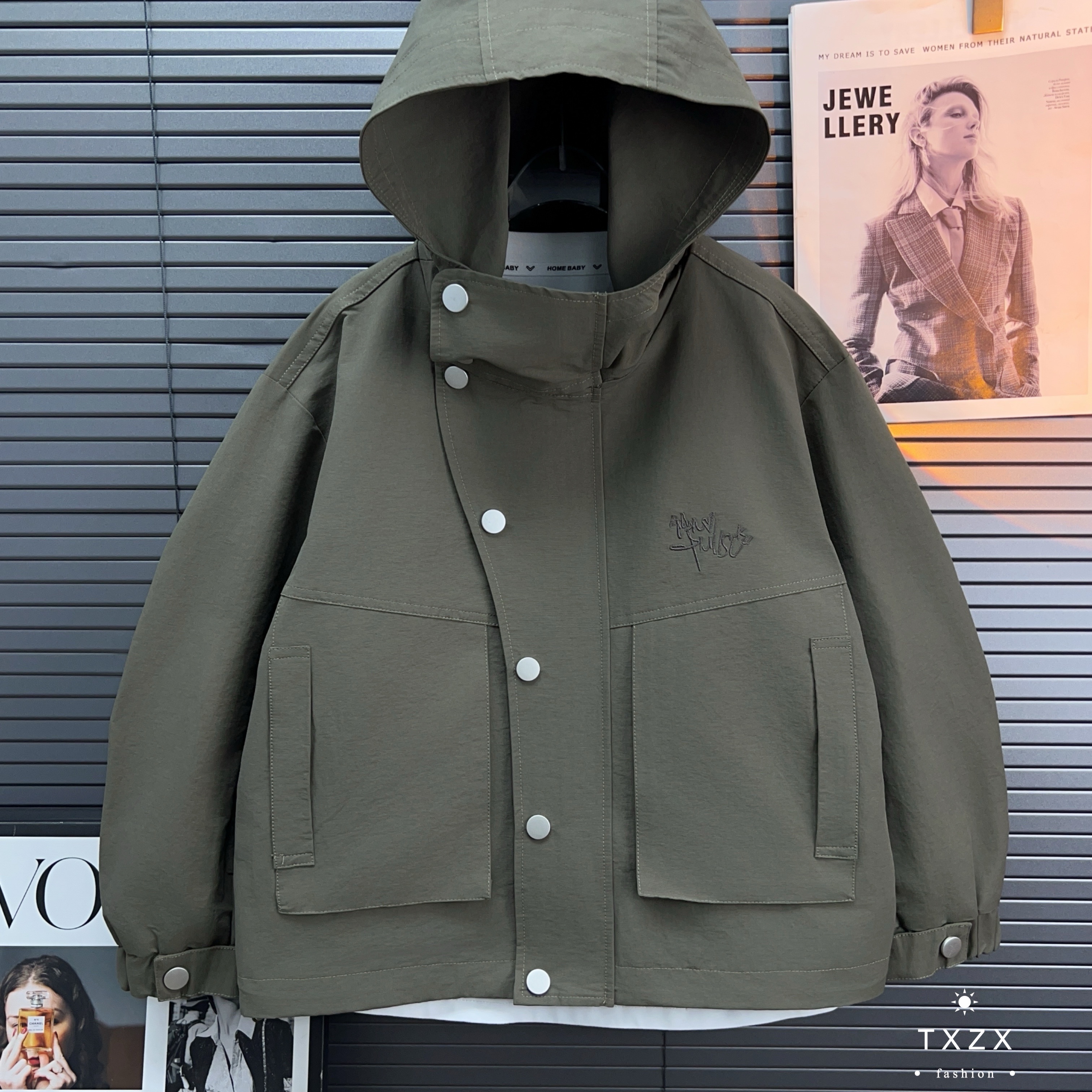 TX-25QY158秋季中大童亲子美式潮牌宽松工装帅气休闲夹克外套潮