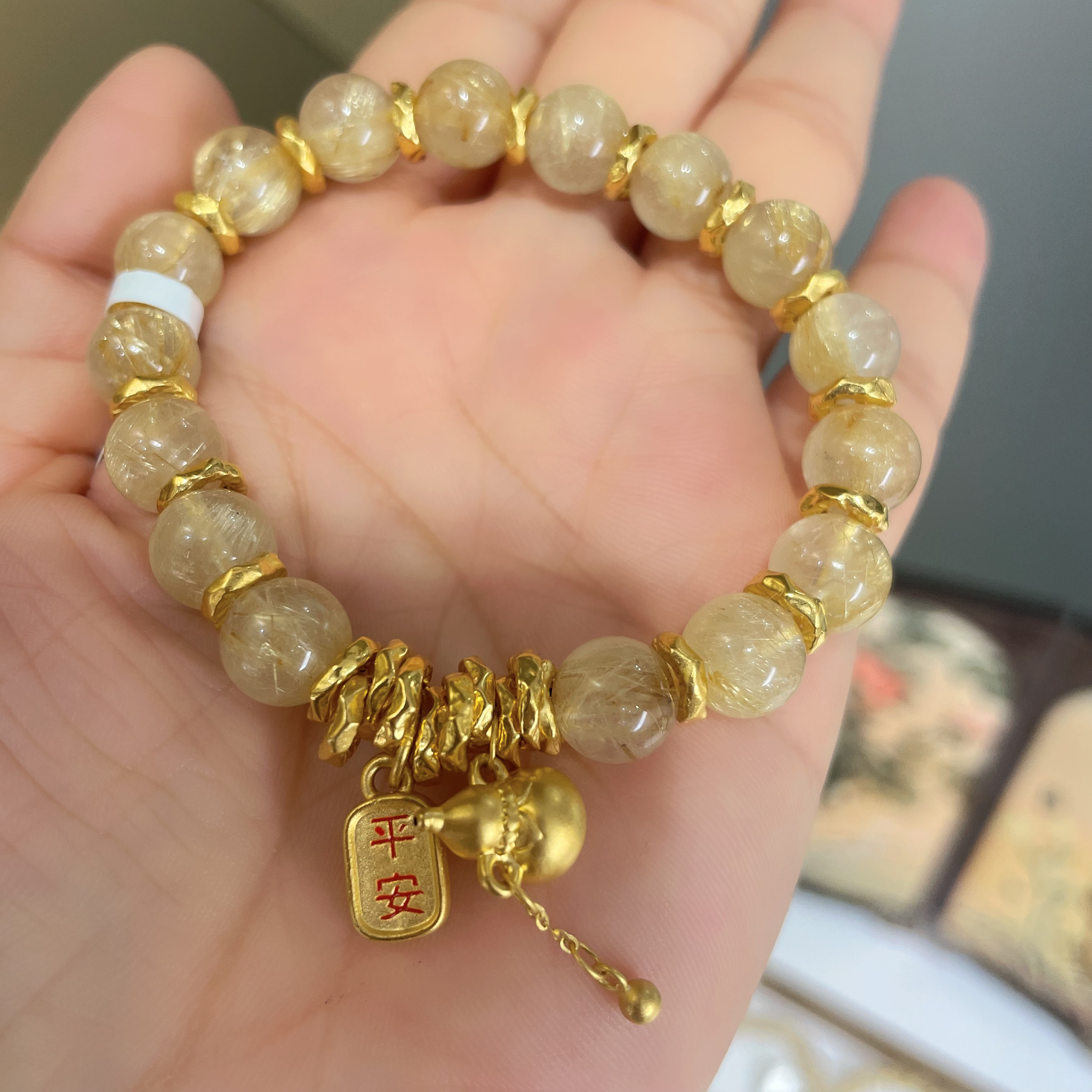 足金999黄金手串9-10mm葫芦 提溜平安喜乐滴溜整圈盘缠串珠