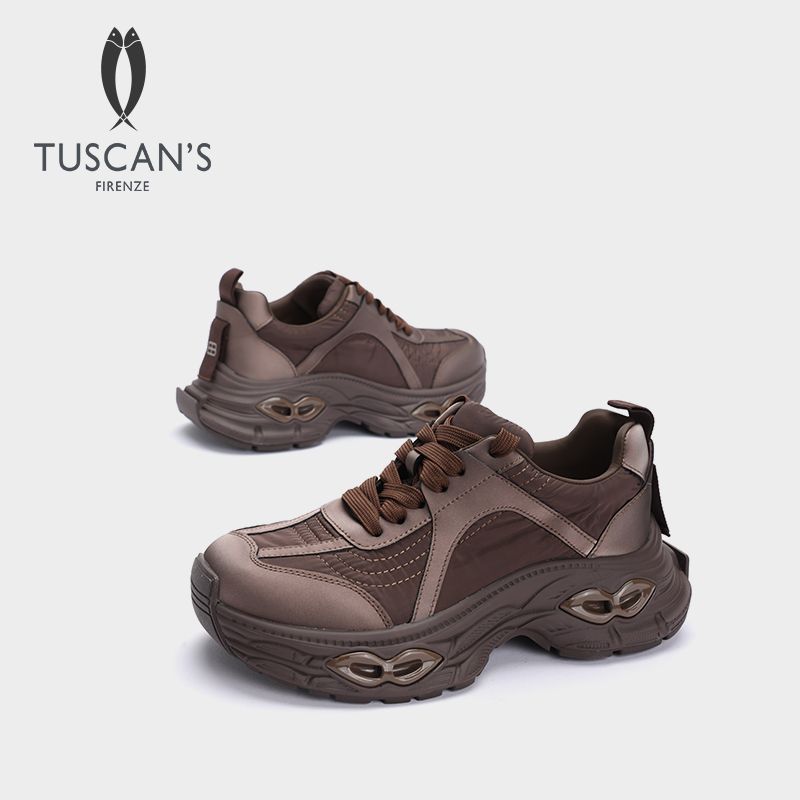 TUSCAN'S2025新款时尚户外女士百搭老爹鞋增高休闲运动鞋时代双鱼