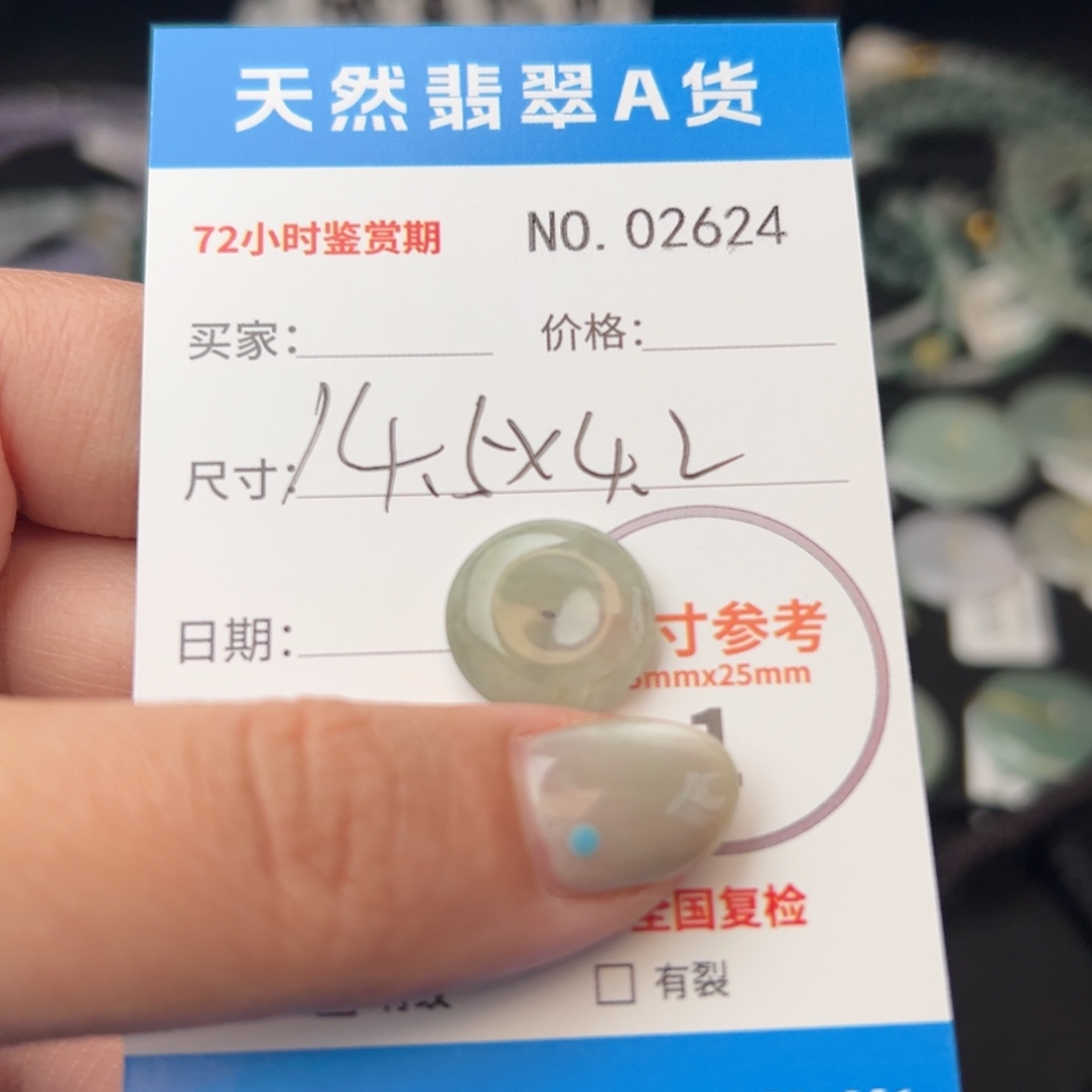 翡翠颈饰未镶嵌平安扣2624