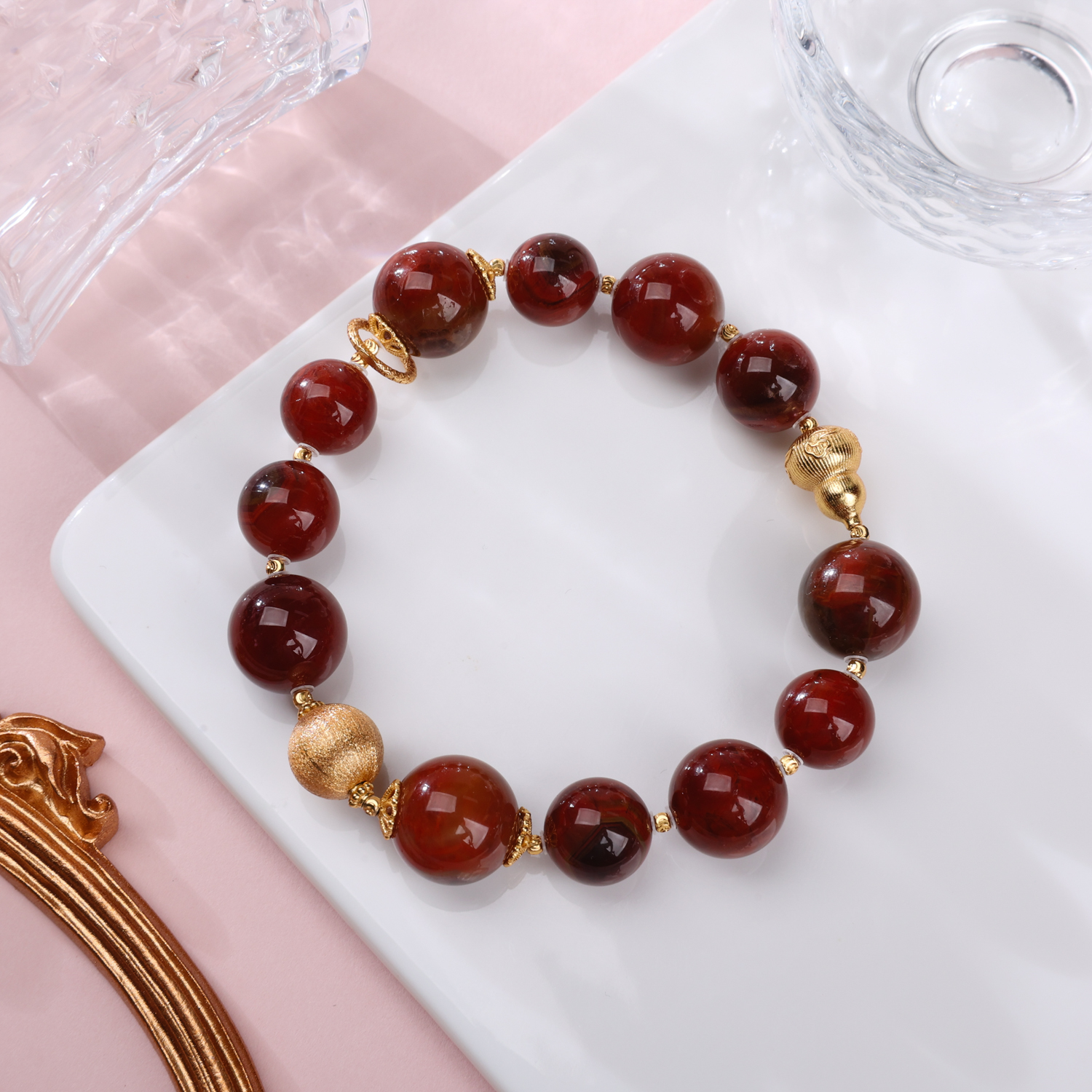 【雯雯】红极光手串   XW-058