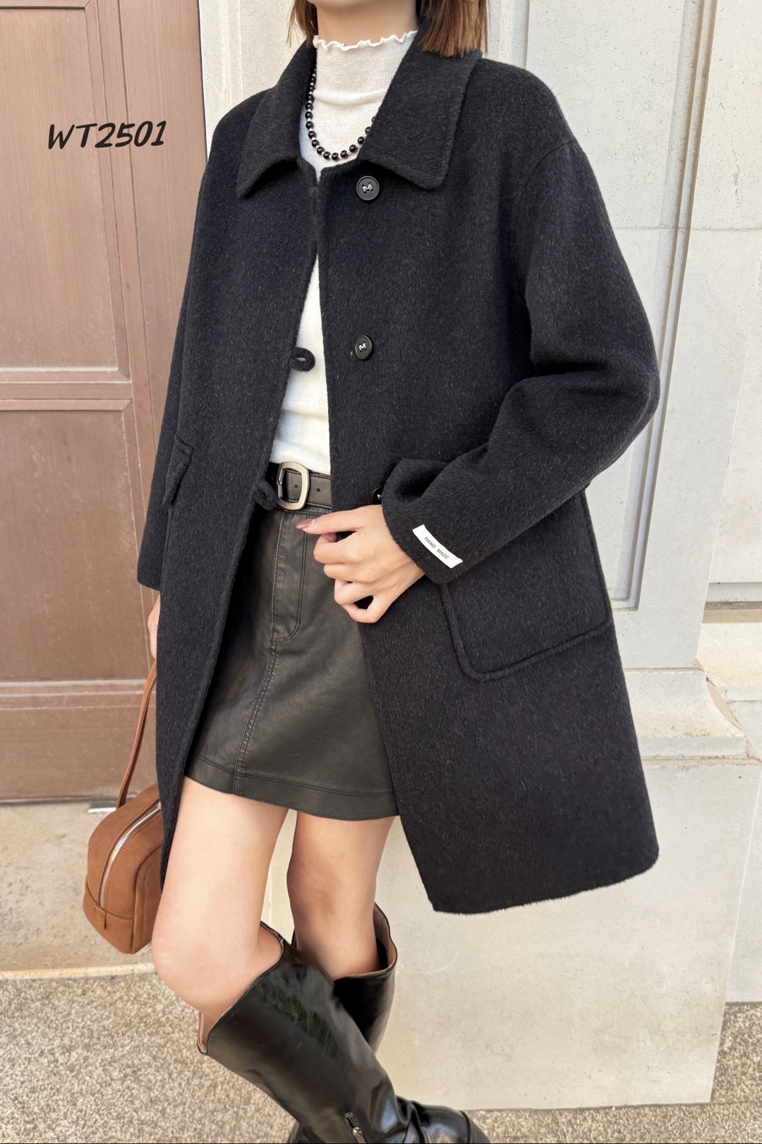 [ W i F i ]2501秋冬气质常规袖毛呢外套中长款大衣（衣长92~94）