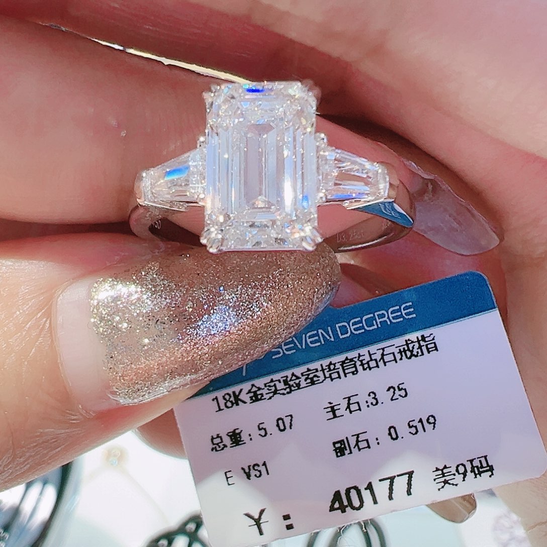 实验室培育钻石18K金镶嵌3.25ct18-19