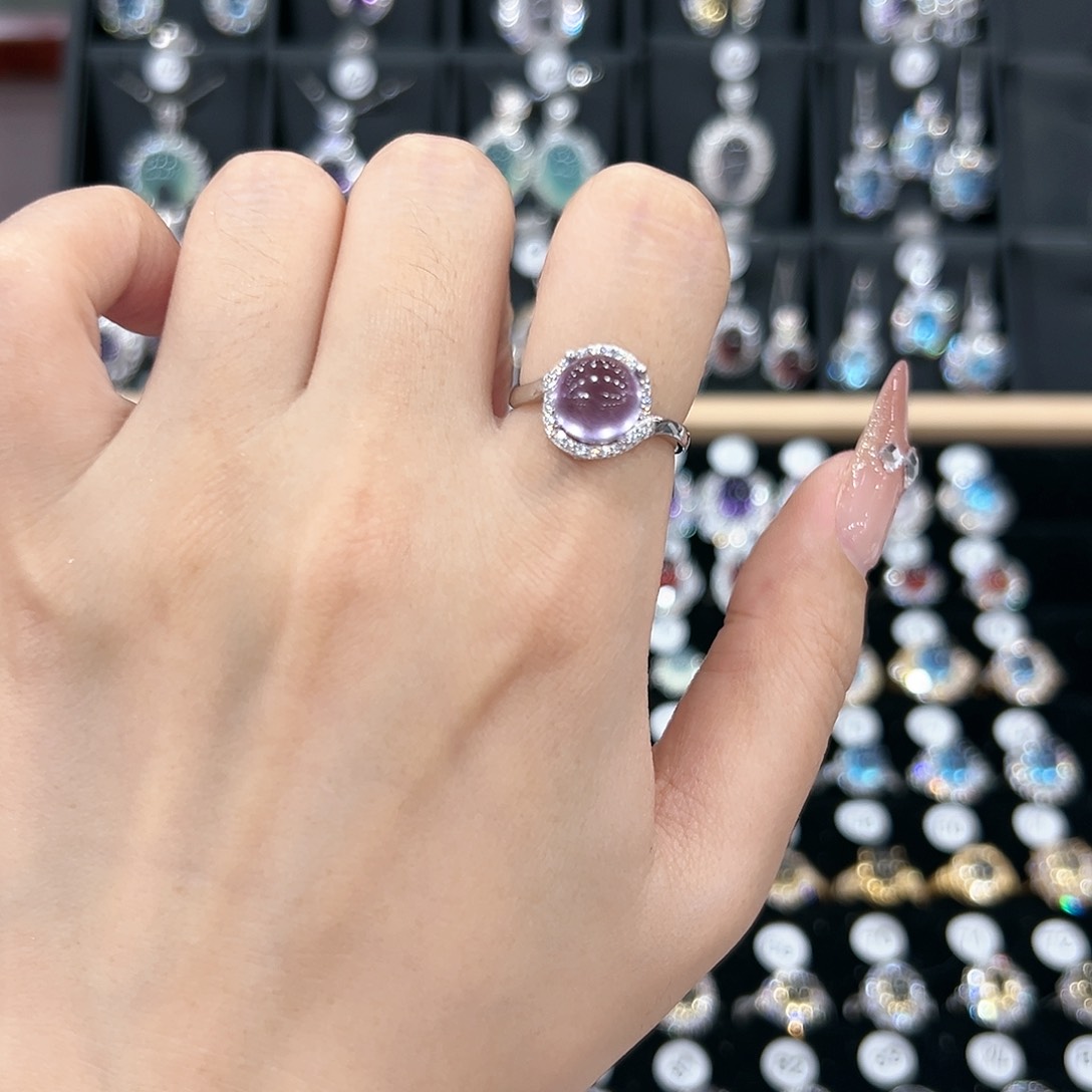 黄晶戒指银S925镶嵌戒指