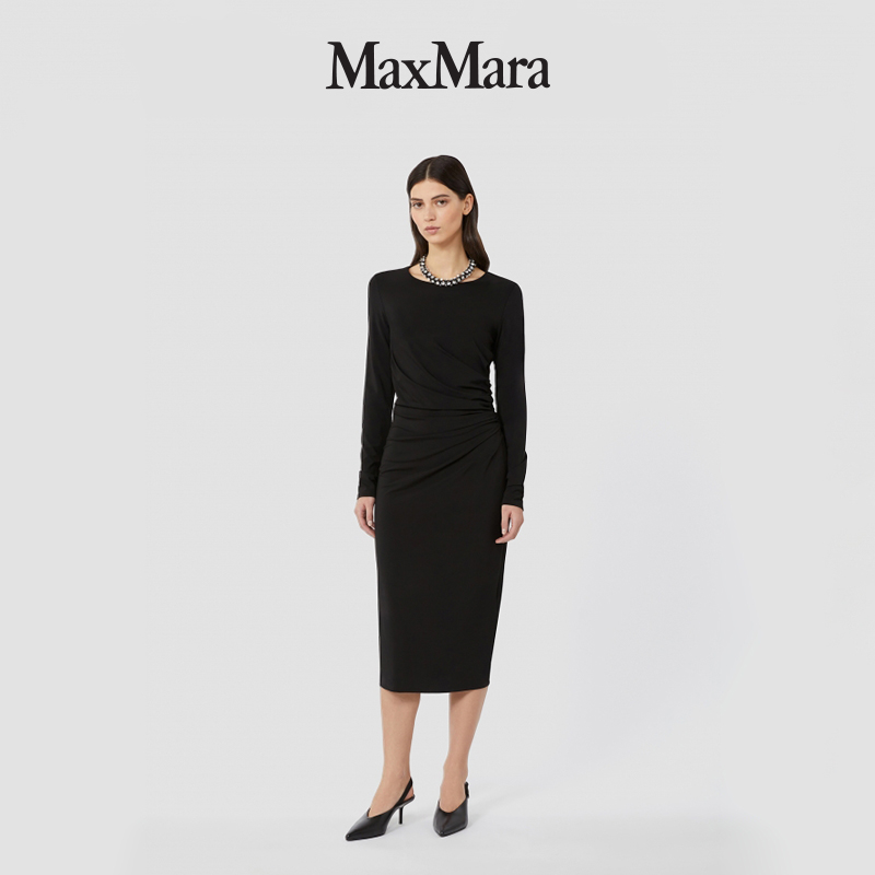 MaxMara 2025早秋新品女装纯色针织及膝连衣裙6626035106