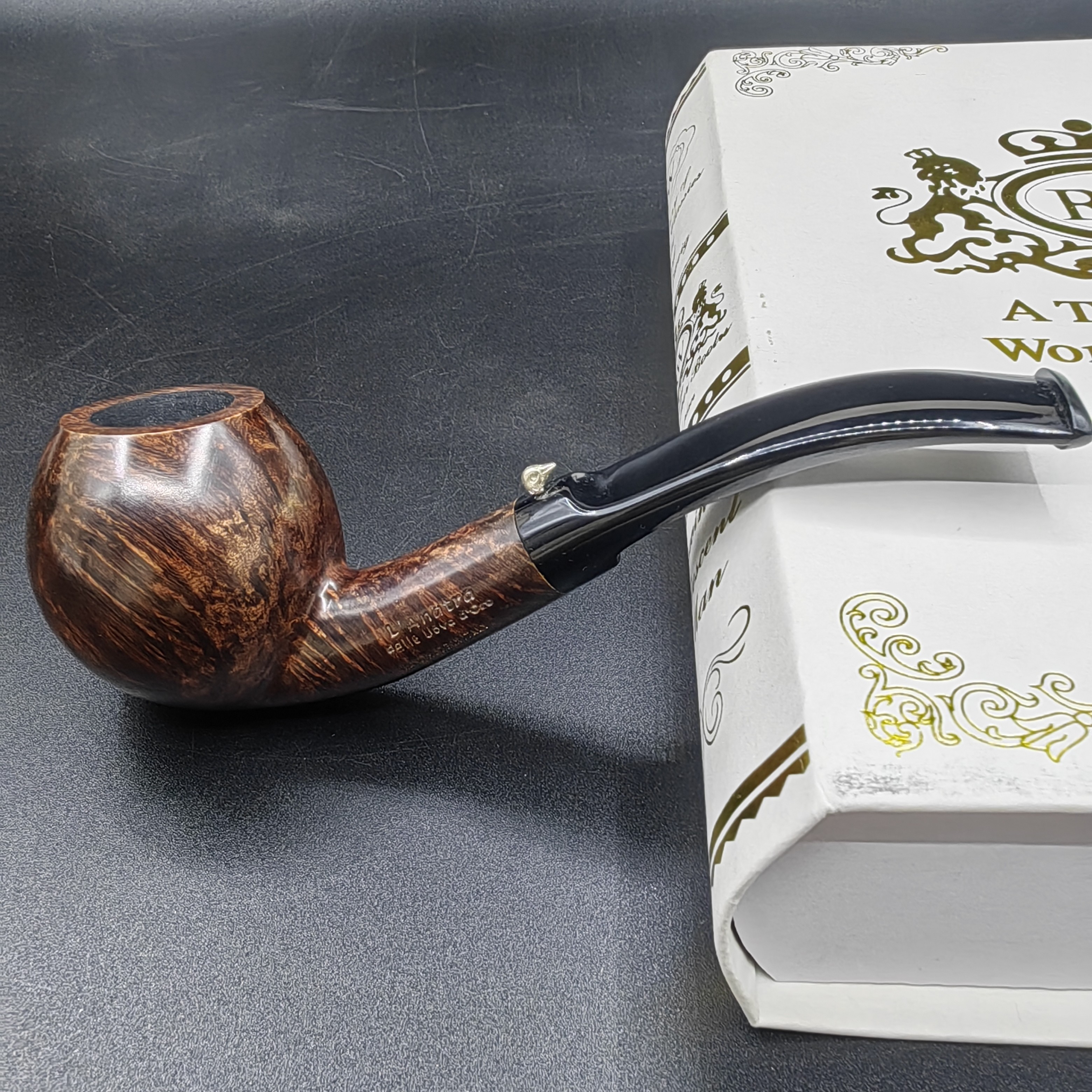 【鸭子】深色光面一个蛋等级弯苹果全新石楠木手工烟斗