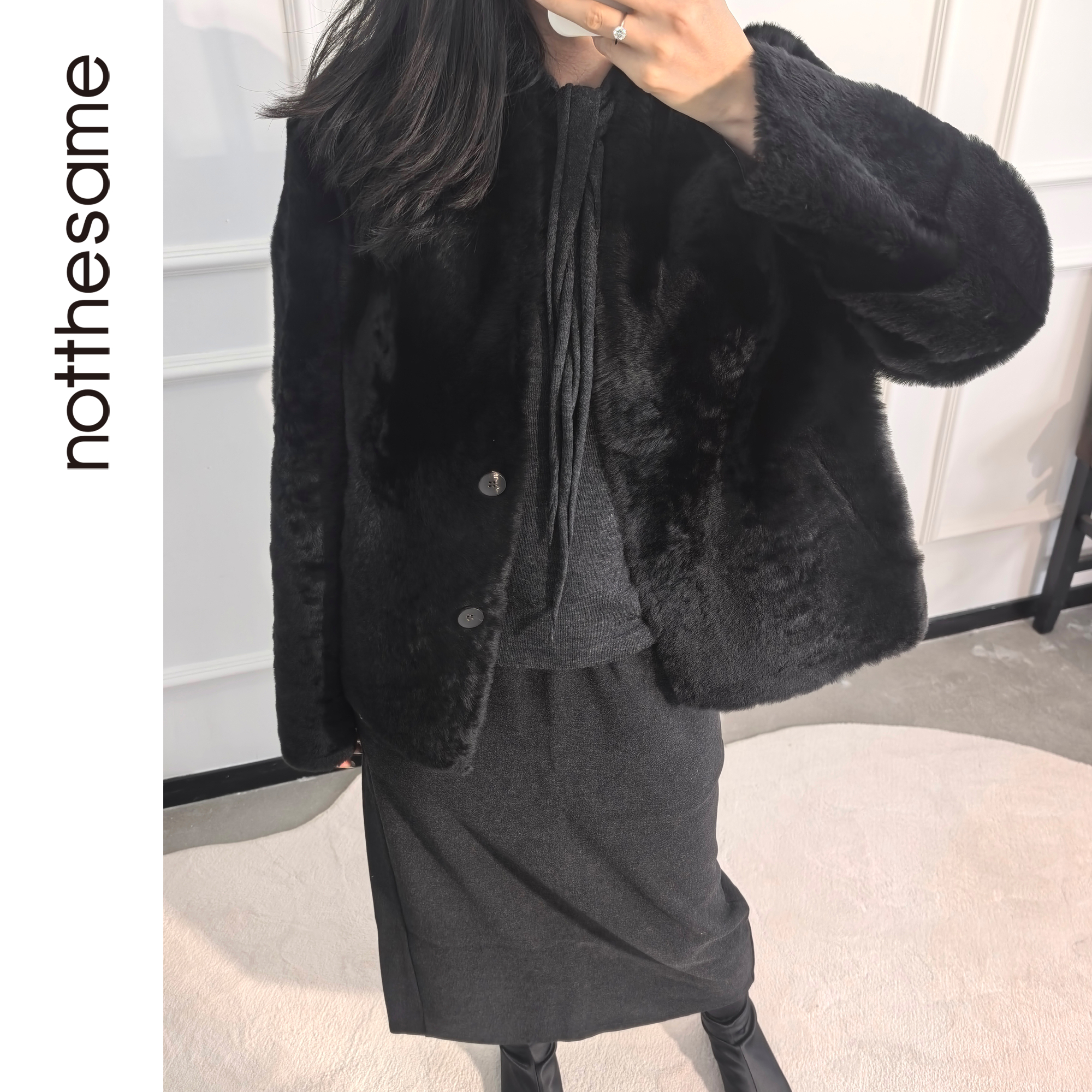 【东方之珠】西班牙进口拉贡LACON双面穿高奢秋冬皮毛一体保暖