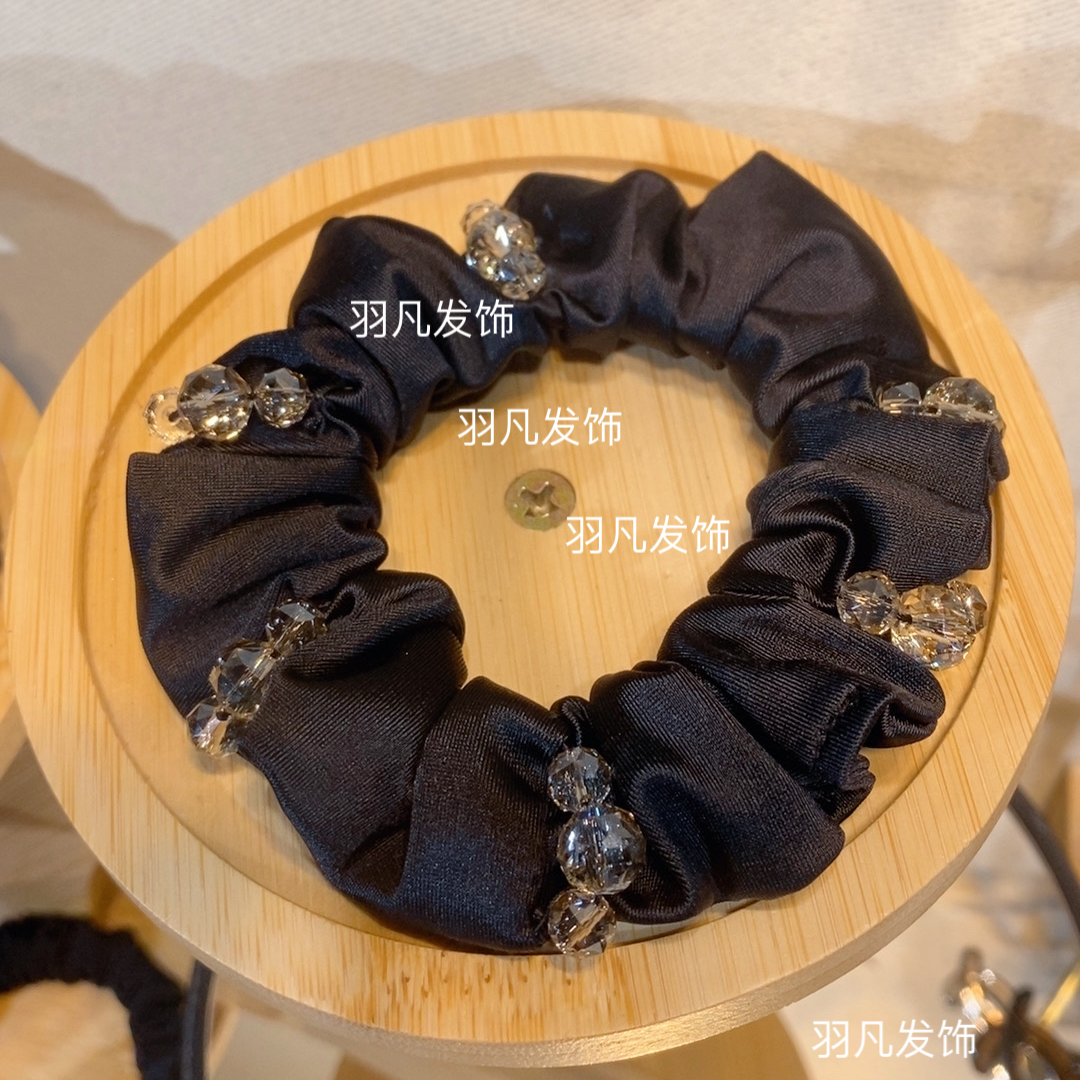 羽凡2569原创日韩发绳头绳女简约复古百搭发圈优雅皮筋黑色甜美风