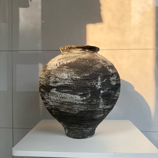 侘寂风复古陶瓷花瓶客厅玄关插花摆件