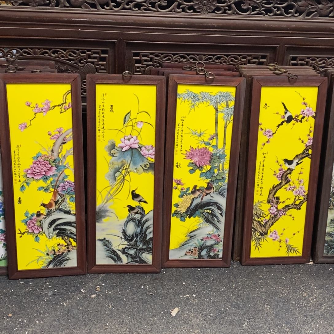 瓷55*21*4 景德镇瓷板画柴窑烧制