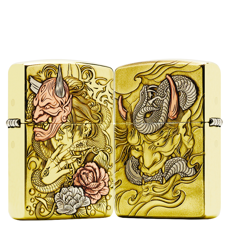 ZIPPO/之宝【般若蛇女】黄铜盔甲原装正品防风打火机KF-CF