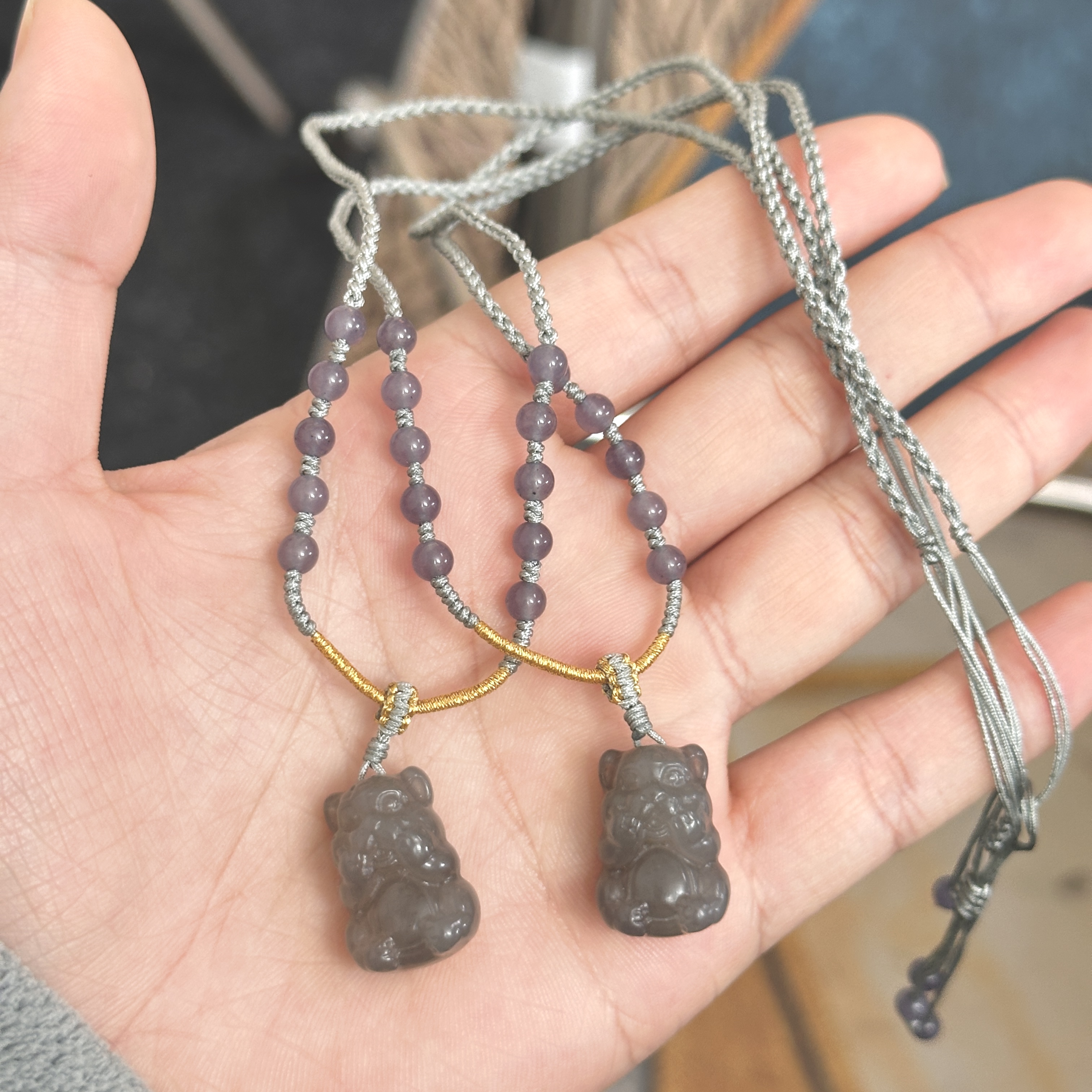 【Z7】和田玉冰紫小老虎多样性发其一