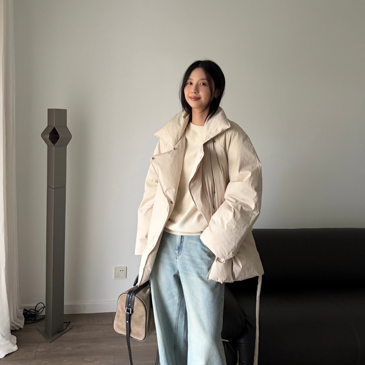 YEARLYPLAN廓形简约通勤保暖面包服外套No退No换