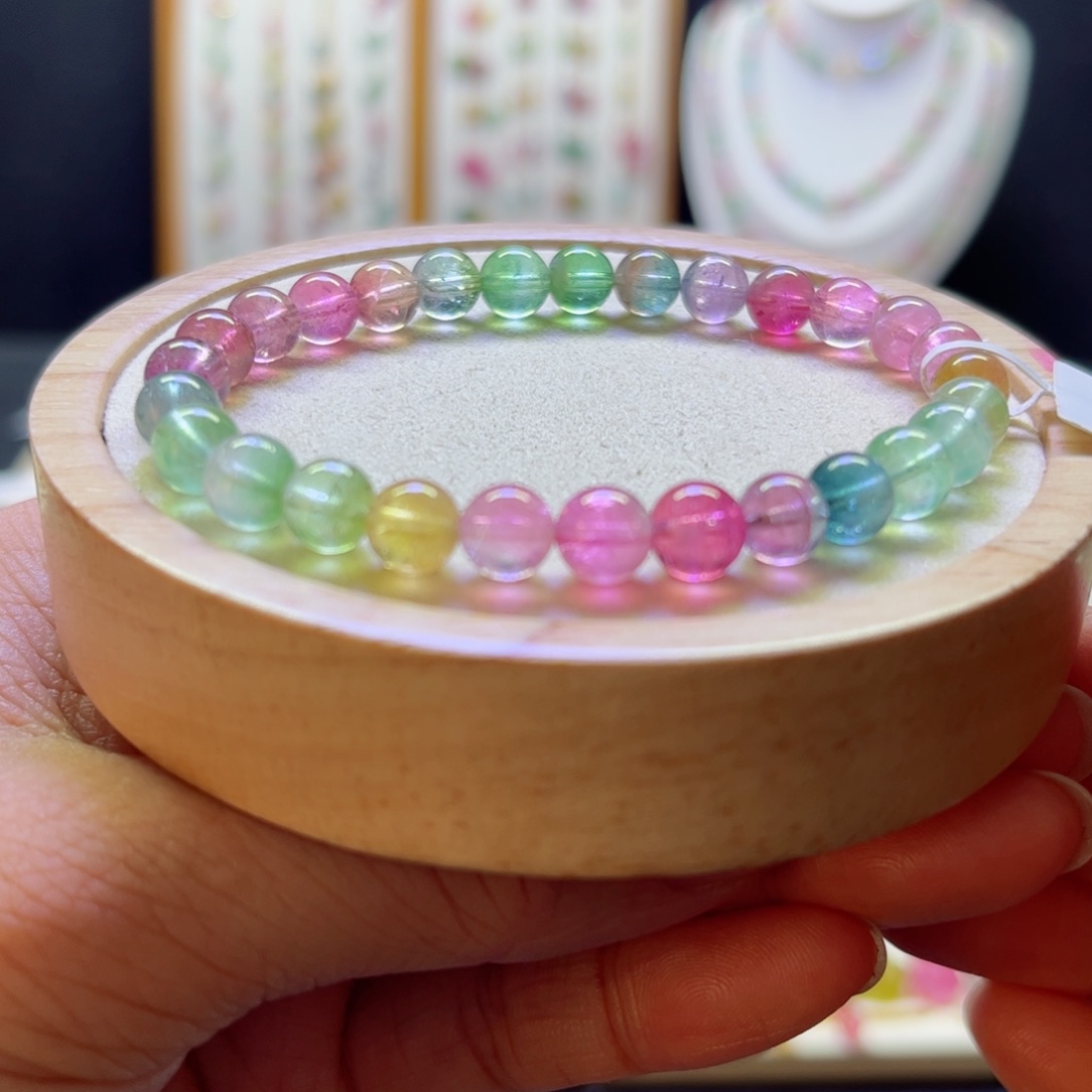 未镶嵌手链碧玺色标西瓜6.mm