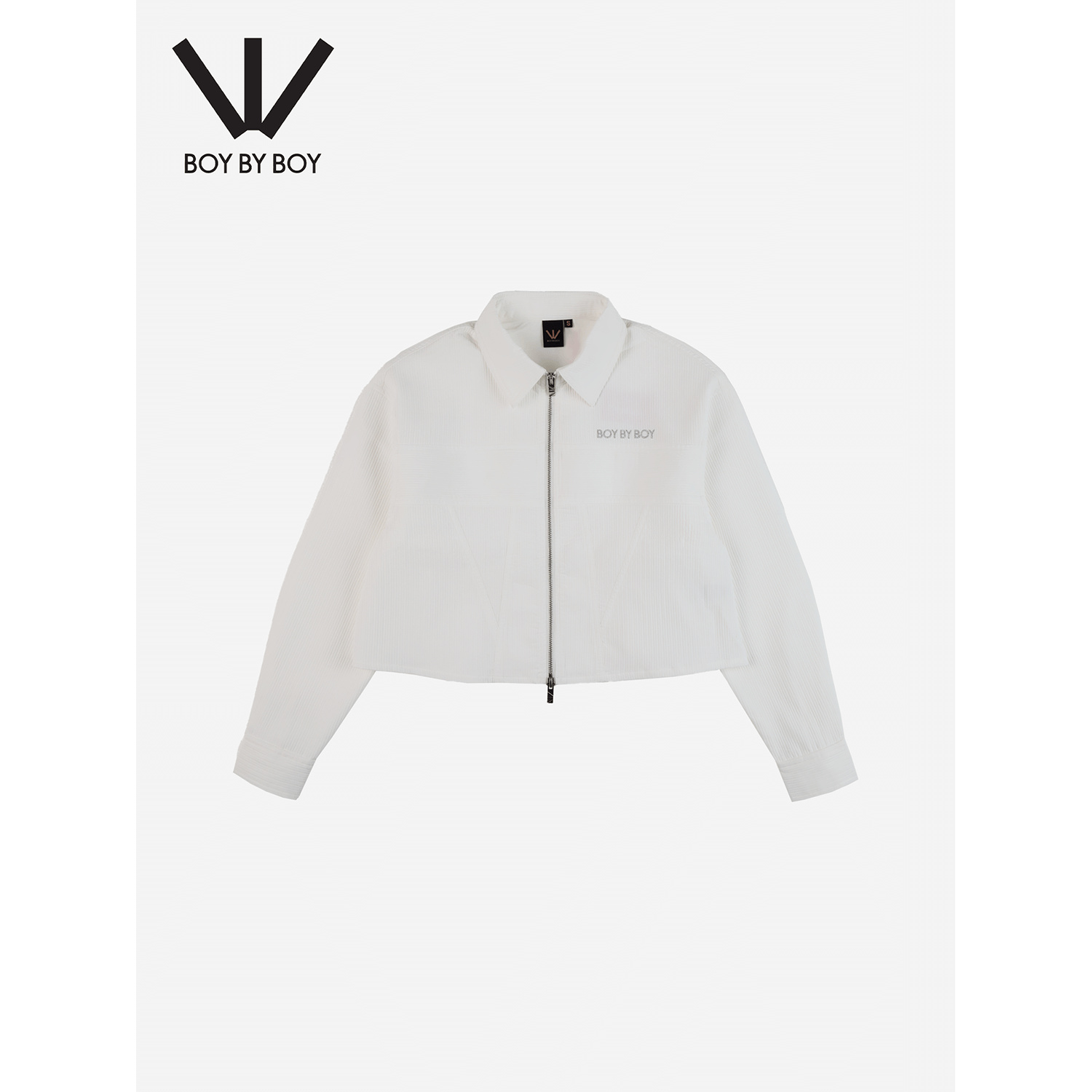 BOY BY BOY2025秋季新款休闲外套时尚简约拉链翻领短款夹克W23031