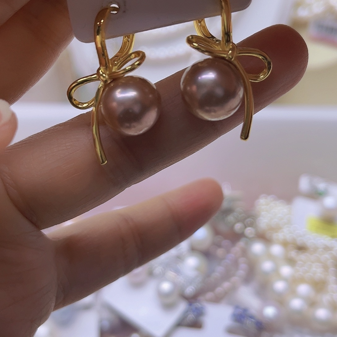 银S925镶嵌吊坠或者耳钉淡水珍珠