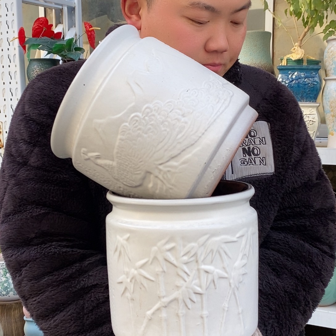 紫砂花盆口20高20处理俩个