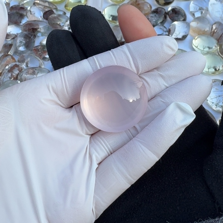 水晶颈饰未镶嵌粉圆牌