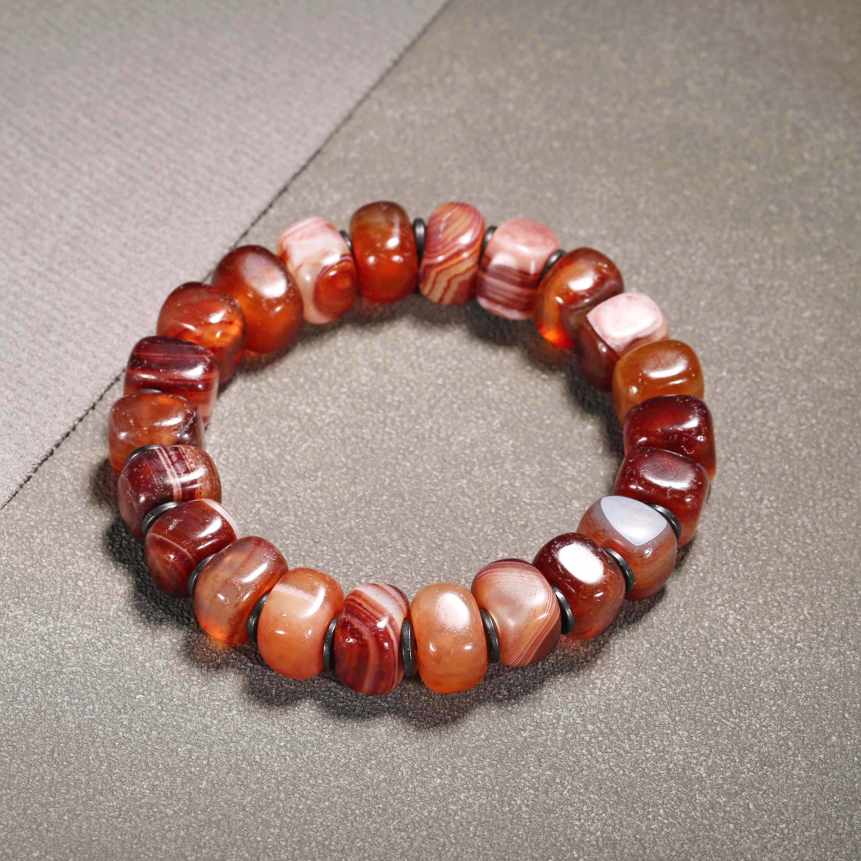 【济文阁】JFYG20123035十四世纪 手磨缠丝红玛瑙手串