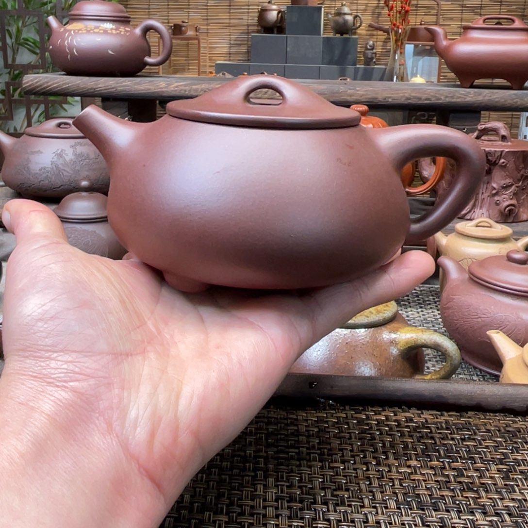 紫砂茶壶宜兴原矿紫砂手工制350